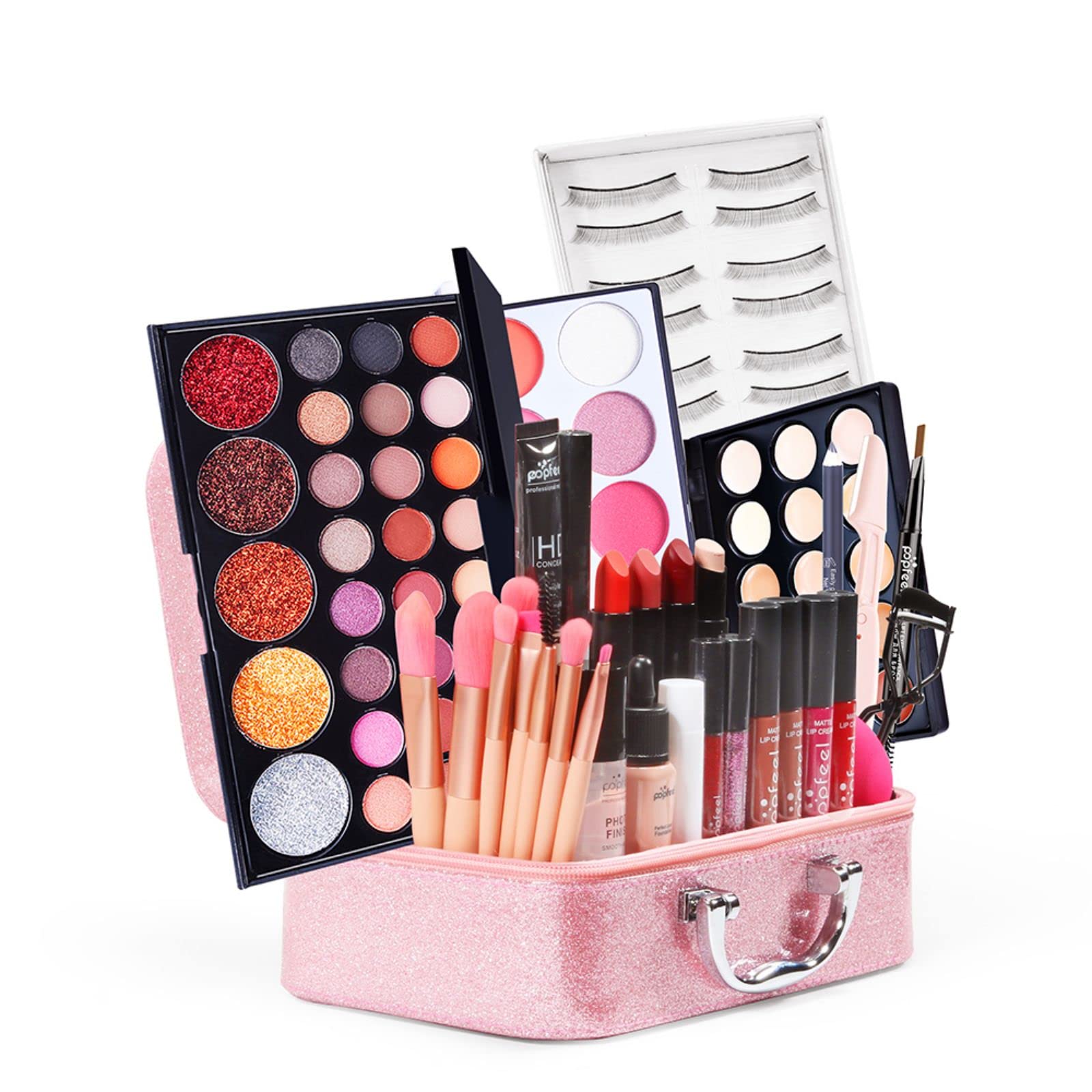 Kit per il Trucco di Bellezza, Set di Trucchi Completo Trousse di Trucchi Palette Ombretti Correttore Fard Cosmetics Astuccio per il Trucco Palette Trucchi per Occhi, Viso e Labbra #4
