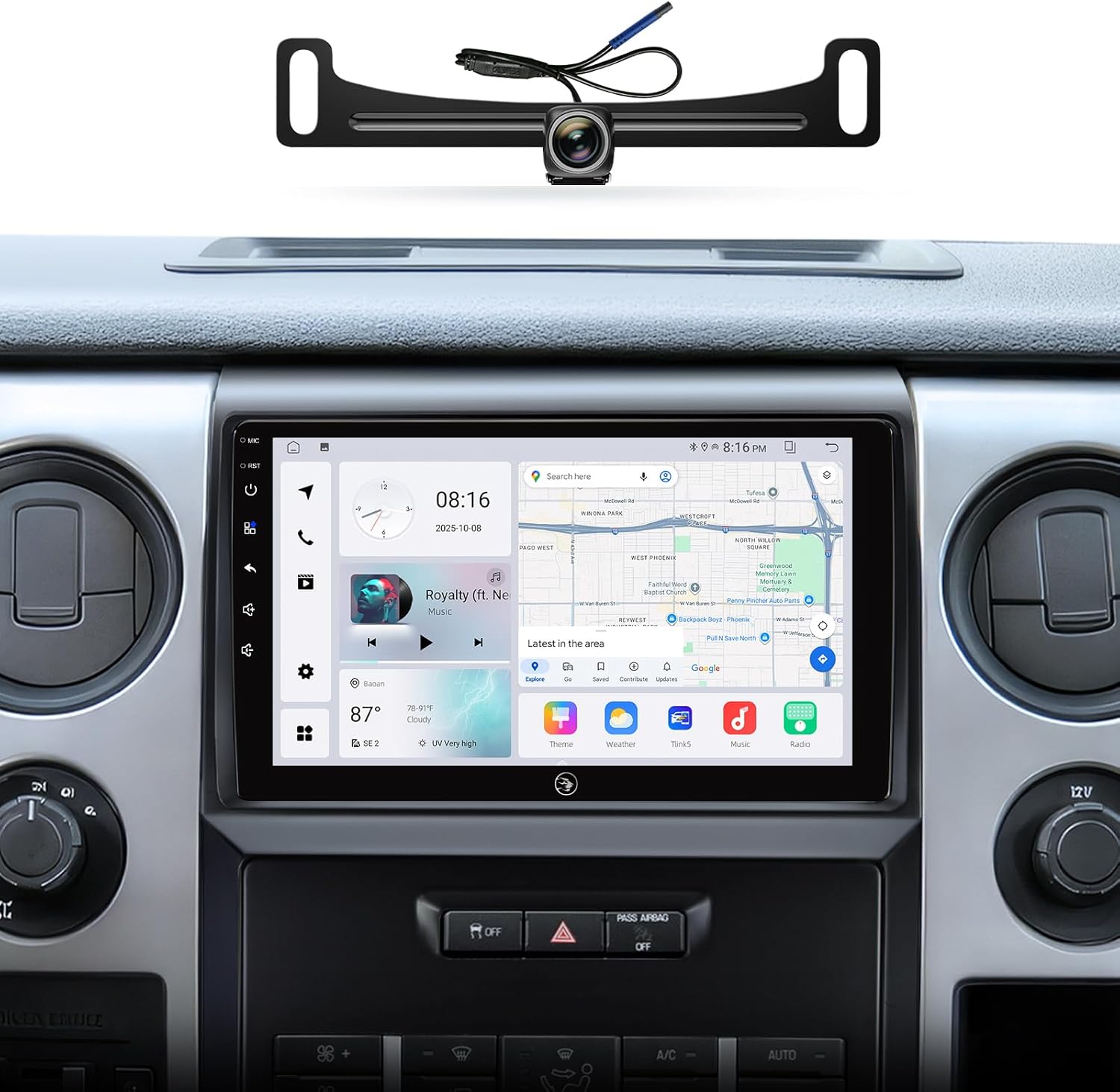 9 Inch Car Stereo Radio for Ford F150 2009-2012,Android 13 Ford Stereo Upgrade Replacement with CarPlay, Android Auto, 4+64G,GPS Navigation,WiFi,Bluetooth,FM,AM,SWC,1080P Backup Camera