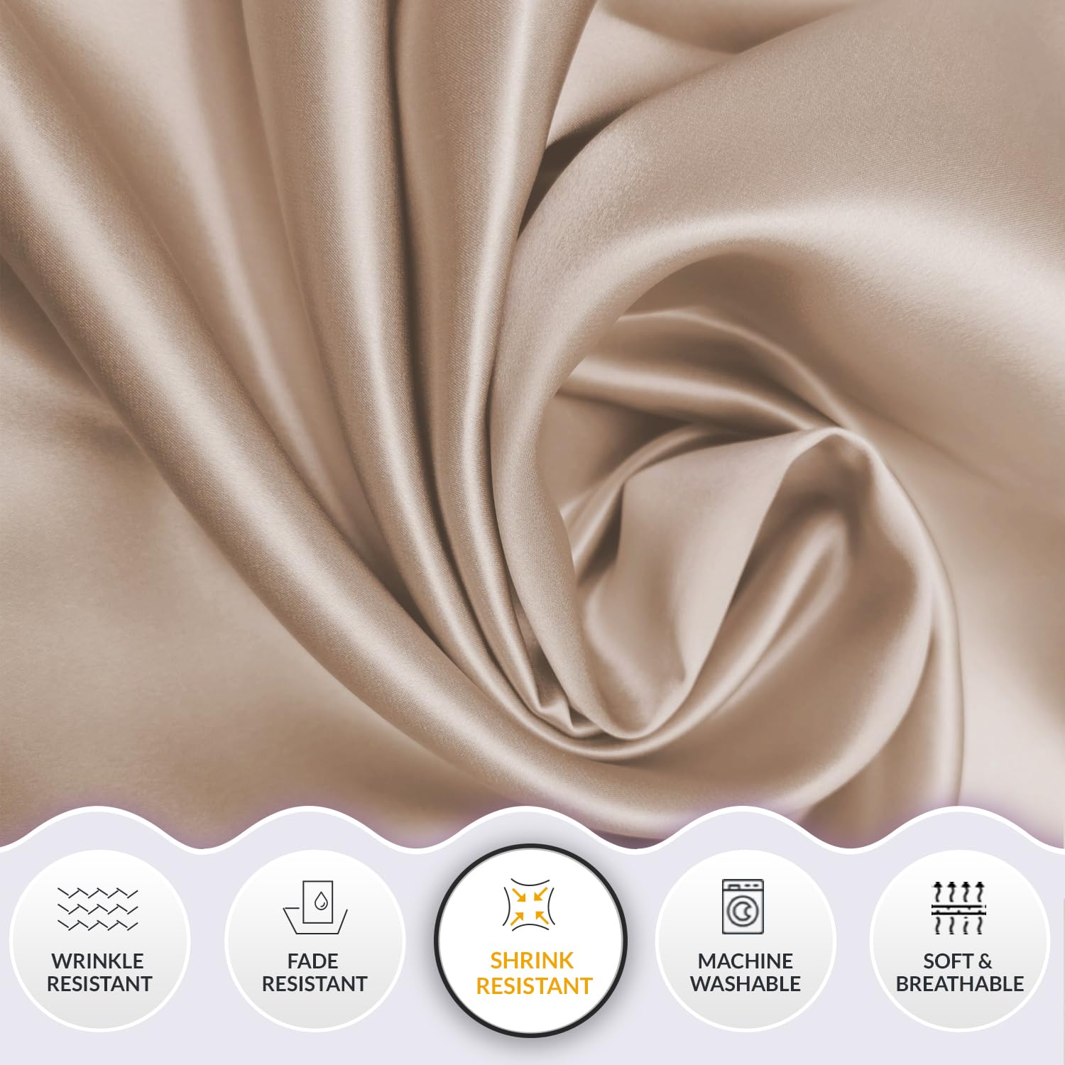 Lazzaro Satin Silk Pillowcases for Hair and Skin, Hypoallergenic Silk Pillow Cases 4 Pack with Envelope Closure - Image 3
