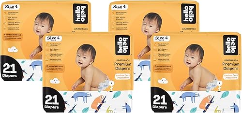 Miniatura 46 de Pañales Hello Bello, talla 4 (22-37 libras) Superstars, 21 unidades de pañales desechables premium para bebé, hipoalergénicos con sensación suave