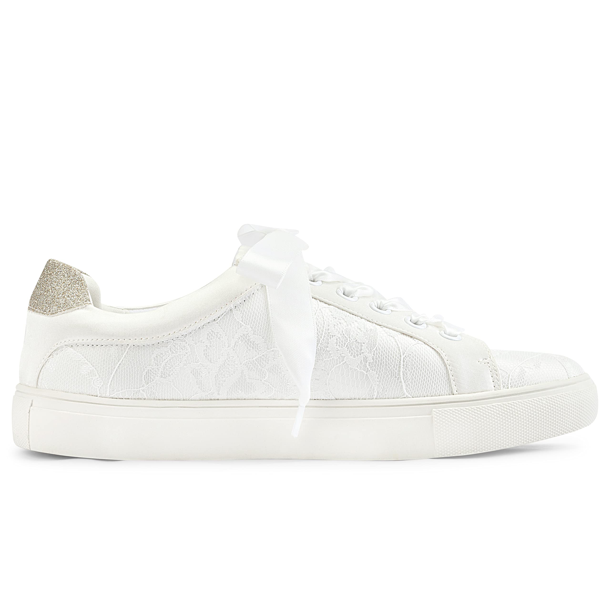 JIAJIA 8837A Scarpe da Sposa Scarpe da Ginnastica Appartamenti Sposa Tennis Scarpe Pizzo Scarpe da Ginnastica