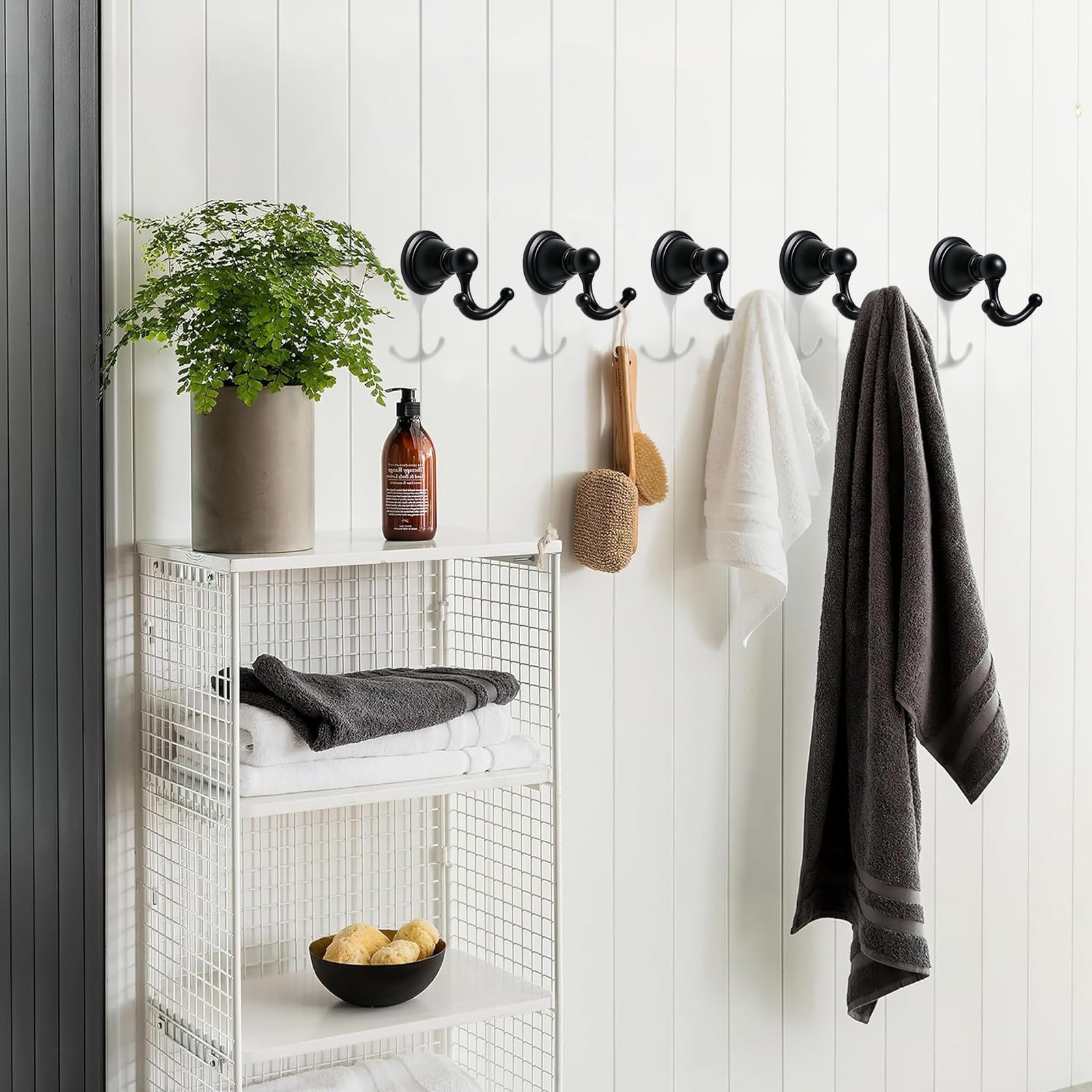 KHTUMEWARE-170370 Matte Black Coat/Robe Hooks 2-Pack in Matte Black — KHTUMEWARE