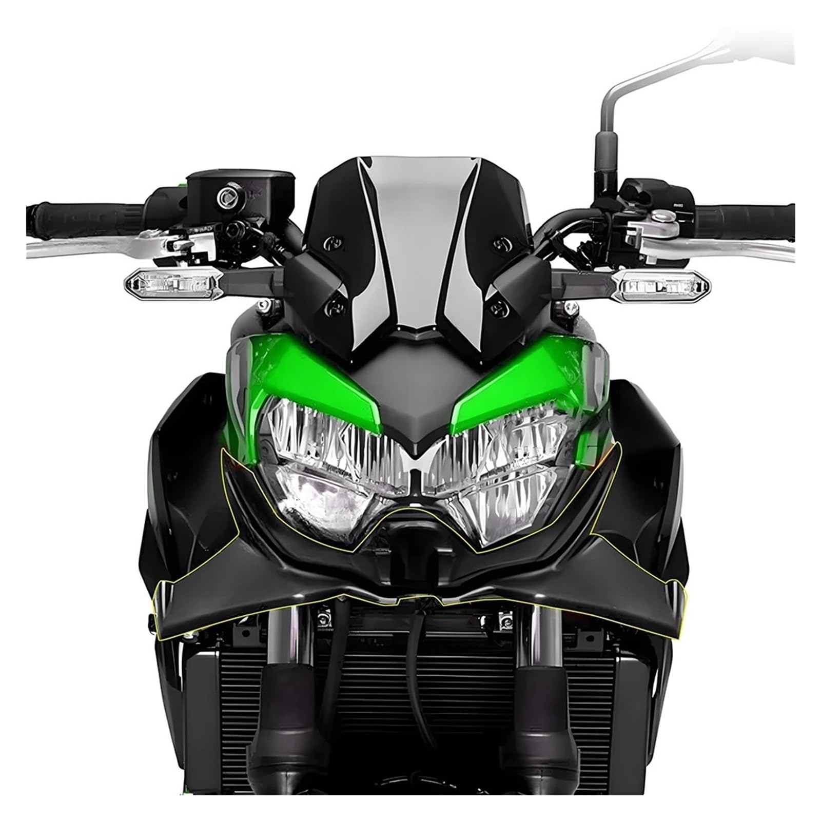 Pasuje Do Kawasaki Z650 2021 2022 2023 2024 2025 Owiewki, Skrzydełka, Spojler, Osłona Przedniego Skrzydła, Deflektor Okna Boczne Spojler Skrzydło dachowy(Color 2)