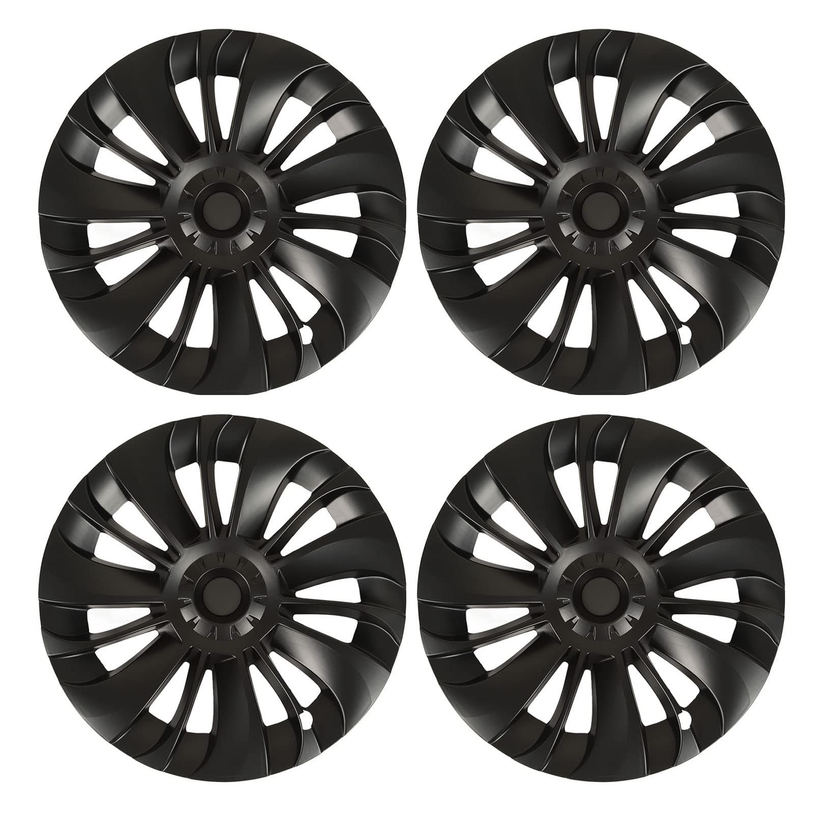 Sorandy 19 Inch Wheel Cover Hubcaps for 2020 to 2023, 4Pcs Matte Black Hub Rim Protector Replacement Kit, Wheel Cover Exterior Accessories, Cool Sporty (Asymmetric)