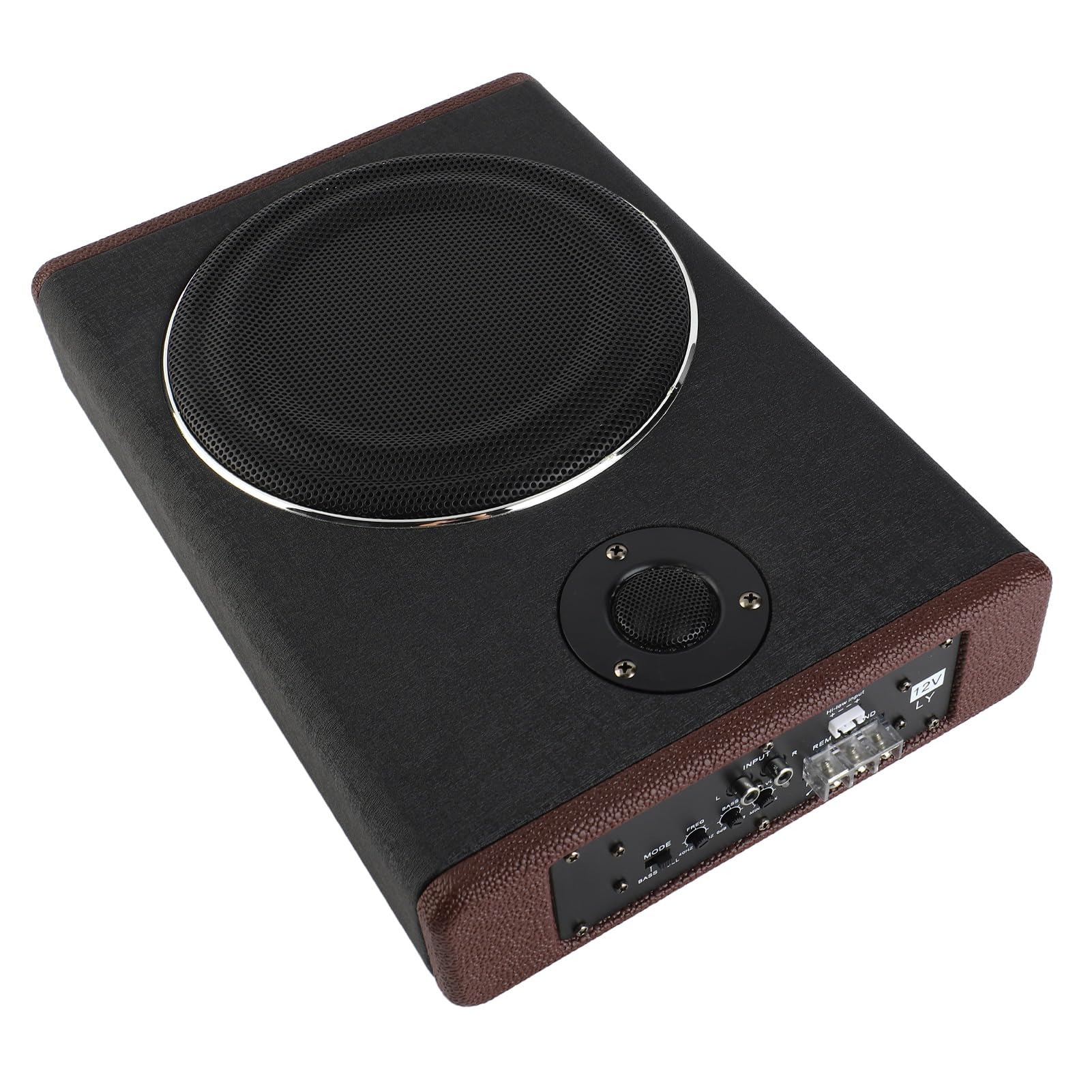 Subwoofer Auto 8in 12V 600W con Connessione BT Subwoofer Attivo Sottosedile per Auto Camion e SUV Amplificatore Integrato Bass Profondo