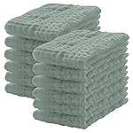 Lovely Care 12 Pack Muslin Burp Cloths 100% Cotton Muslin Cloths Large 20\'\'x10\'\' Extra Soft and Absorbent Baby Burping Cloth - Green