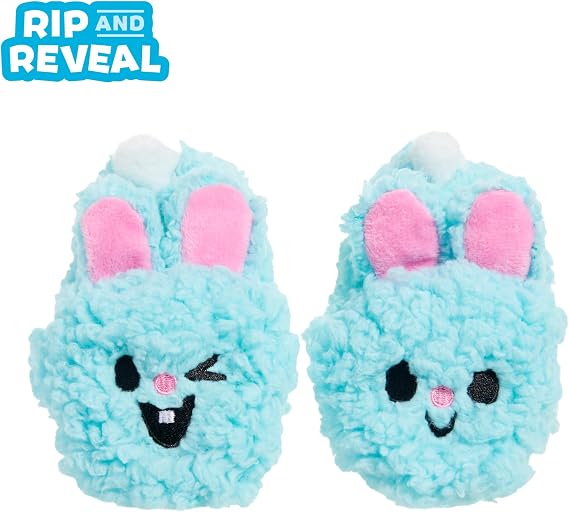 Barkbox Yippy & Skippy Slippies Dog Toy | 2-Piece Bunny Slipper Set with 2 Squeakers, Soft Fuzz & Crinkle | for Extra Small to Small Dogs