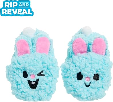 Barkbox Yippy & Skippy Slippies Dog Toy | 2-Piece Bunny Slipper Set with 2 Squeakers, Soft Fuzz & Crinkle | for Extra Small to Small Dogs