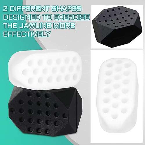 Miniatura 5 de Ejercitador de mandíbula para hombres y mujeres, 6 piezas, potente entrenador de mandíbula de silicona, moldeador y fortalecedor, tabletas de tóner