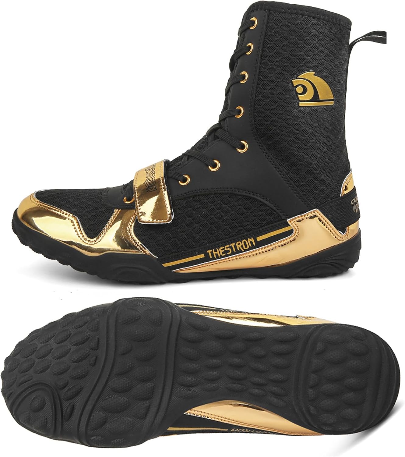 Men's Boxing Shoes, Wrestling Boots Fitness Sneakers Non-Slip Lightweight High Top Indoor Training Boots