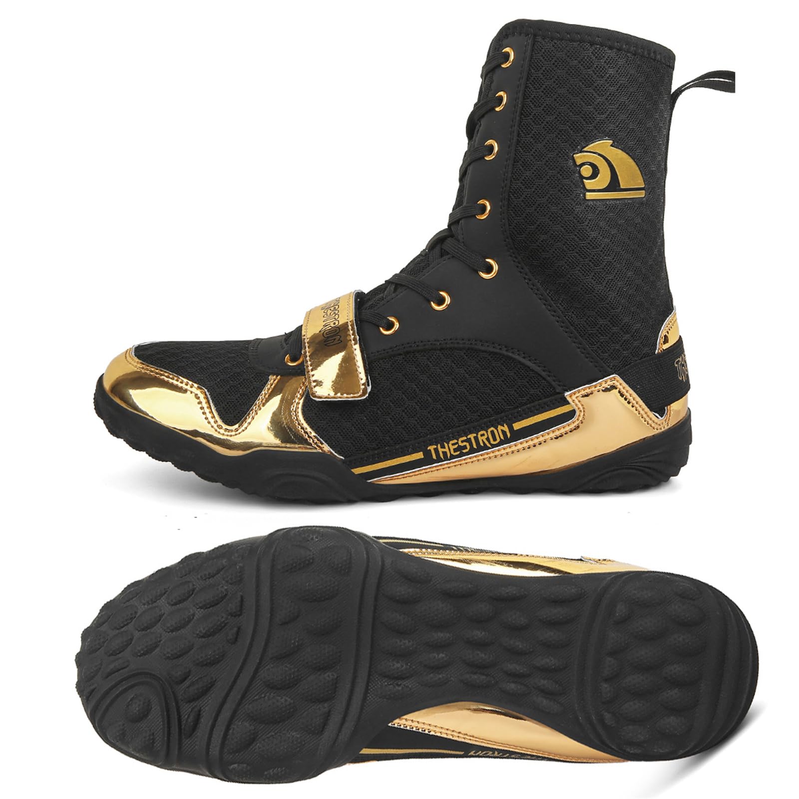 Scarpe da Boxe Uomo, Stivali da Wrestling Scarpe da Ginnastica Fitness Antiscivolo Leggere Alte da Allenamento Indoor