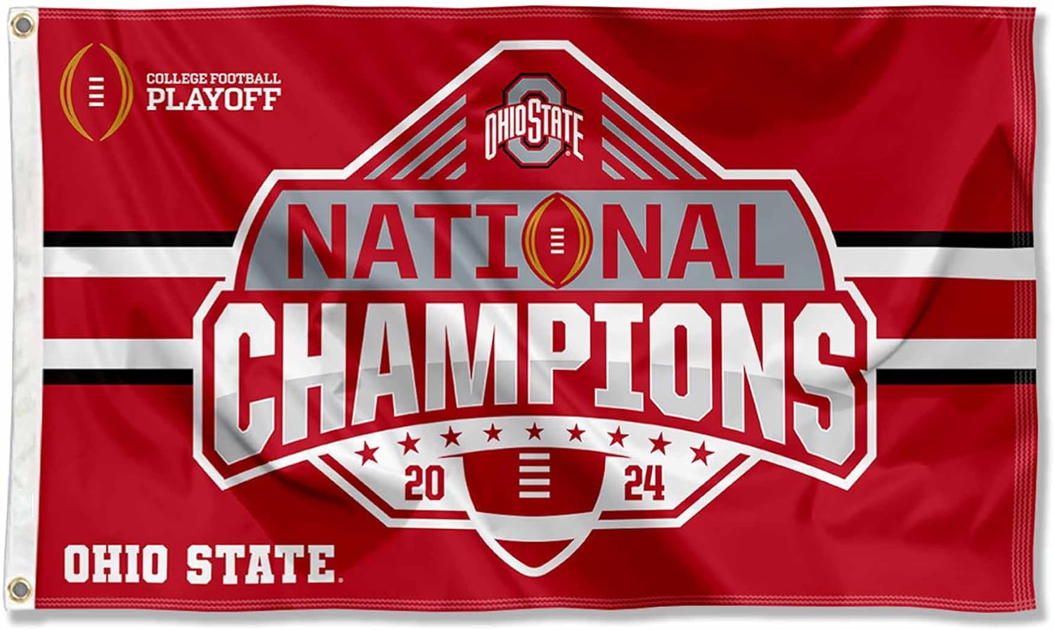 Ohio State Buckeyes 2024 National Champions 3x5 Grommet Flag