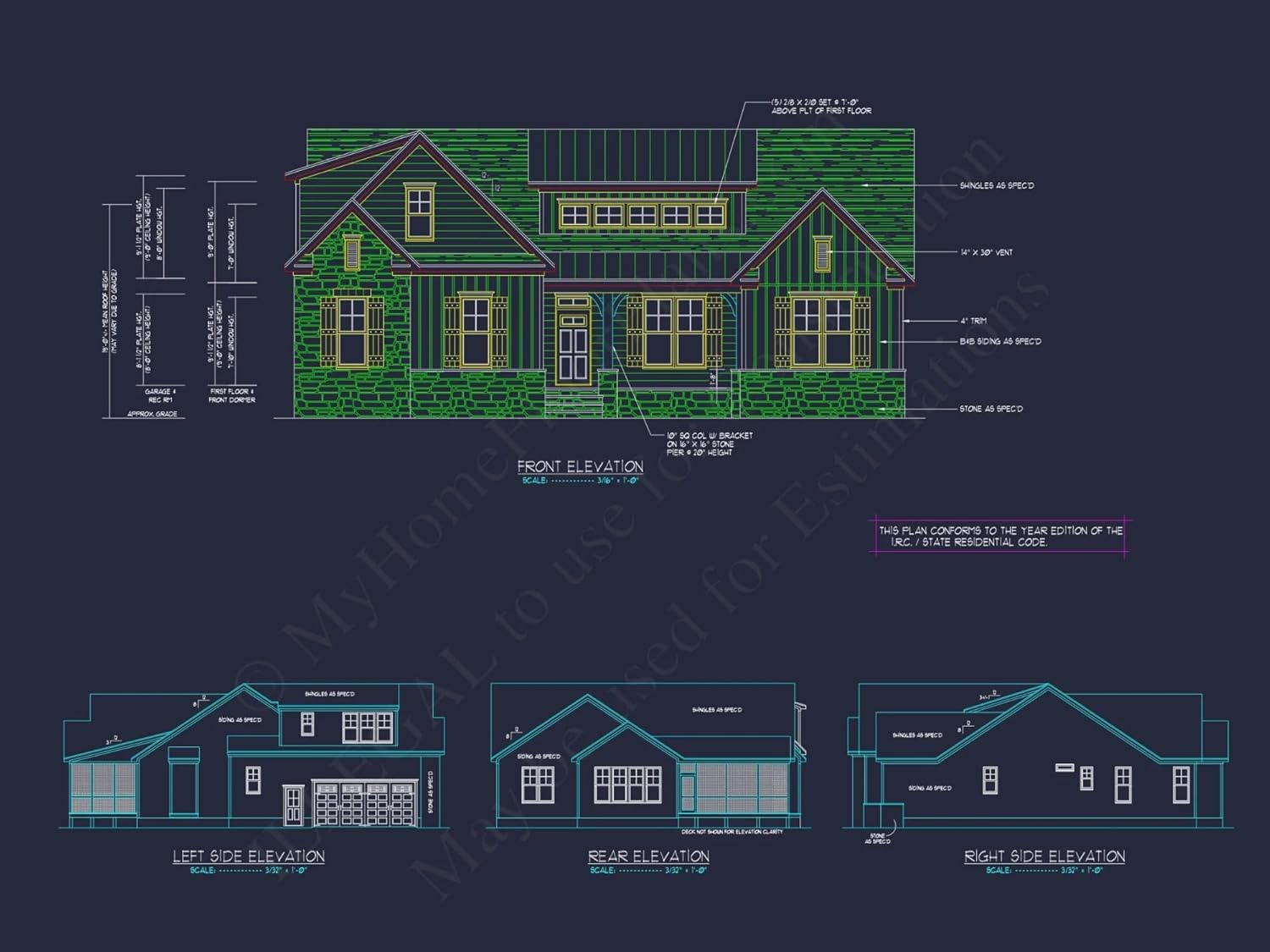 15-1637 House Plan - Craftsman House Plan - 3-Bed, 2.5-Bath, 2,200 SF
