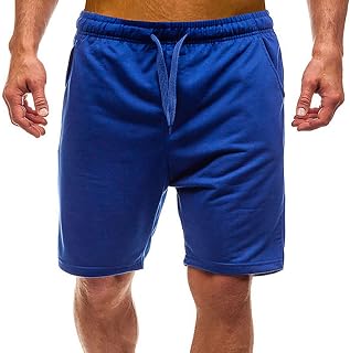 NHNKB Jogging Bottoms Men's Cotton Black Jogging Bottoms Men's Cotton Short Plain Casual Sports Shorts for Men Loose Beach Shorts Plus Size Shorts with Drawstring Men's Shorts