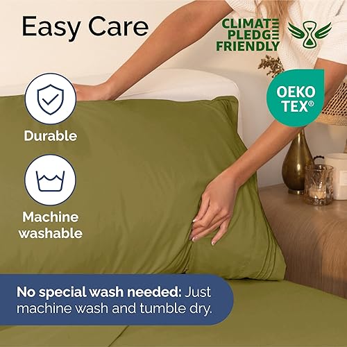 Vista 577 de Juego de sábanas de 4 piezas tamaño king, extrasuaves, transpirables y refrescantes con esquinas profundas, sábanas de fácil ajuste y sin arrugas