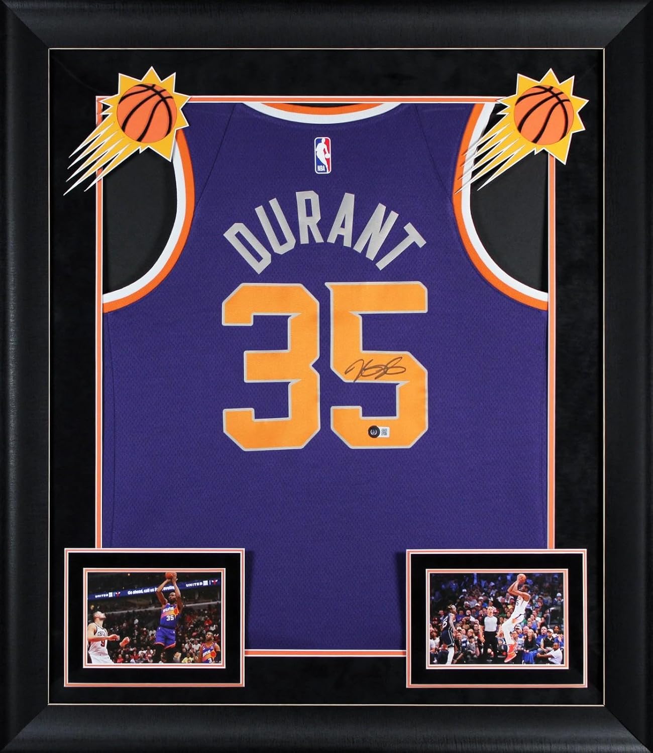 Suns Kevin Durant Signed Nike Icon Edition Framed Jersey BAS Witnessed - Autographed NBA Jerseys