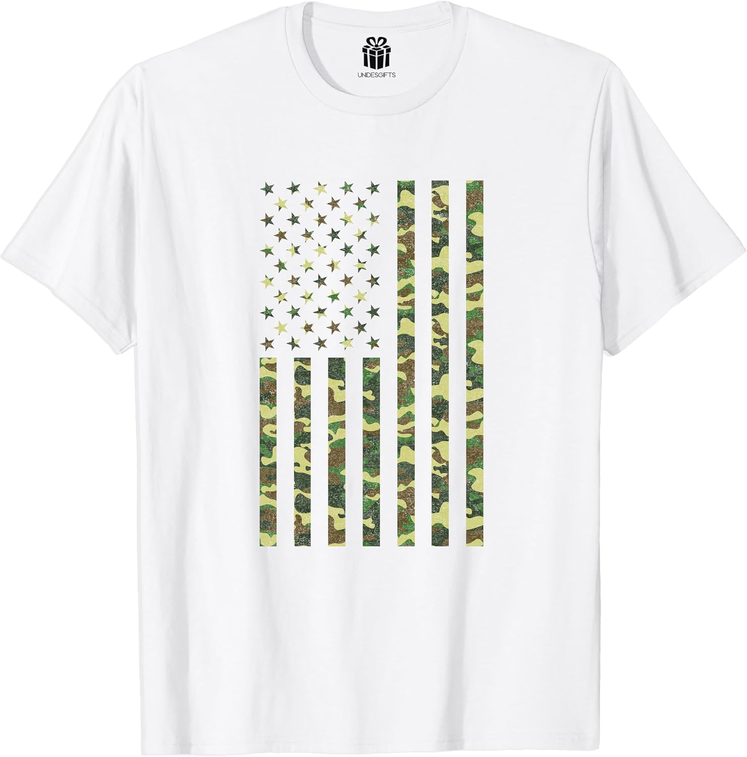 Desert Camo American Flag Military Camouflage 4th of July Shirt for Men Women Kids Army Dad Grandpa Husband Son