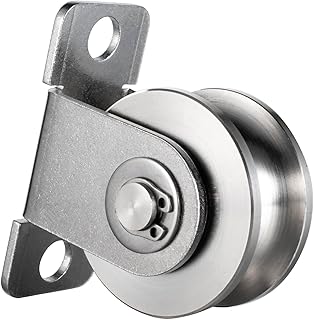 48mm Cable Pulley Wheel Wall Mount, Bearings Inside, Stainless Steel Rope Pulley for Pulley System, Sliding Gate 1Pcs