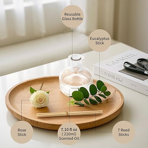 Miniatura 7 de Juego de difusores de junco, difusor perfumado de flores de 7.10 onzas con 7 varillas, fragancia de larga duración para el hogar durante 120 días,