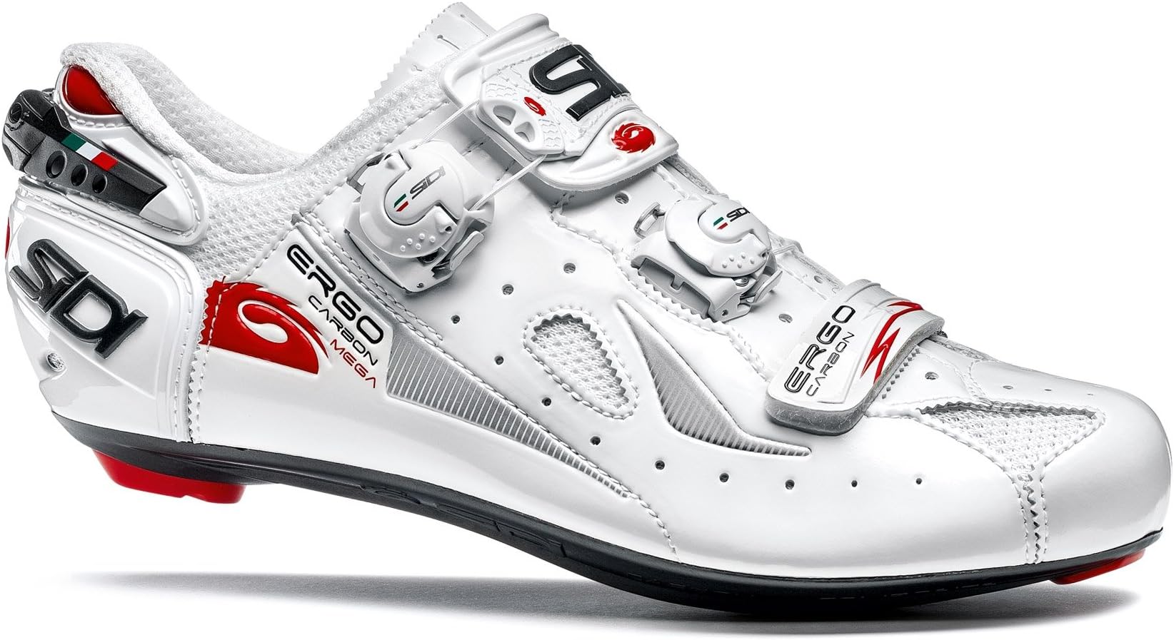 Sidi Ergo 4 Mega Carbon Road Cycling Shoes - White/White (41 EU)