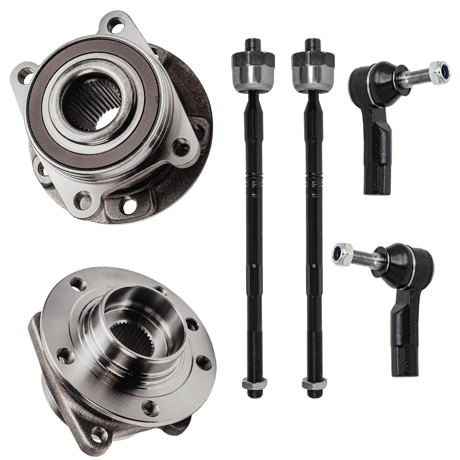 Detroit Axle - Front 6pc Wheel Bearing Hubs Kit for 14-18 Jeep Cherokee