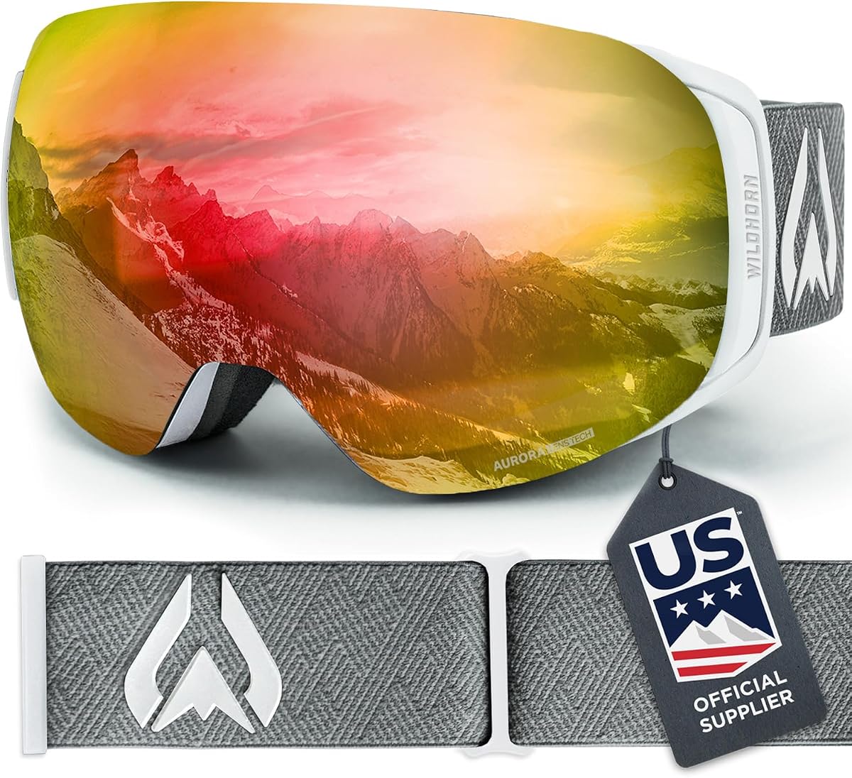 Máscara Wildhorn Roca Hombre Mujer Antiniebla/Rasguño 100% UV-Magnética Máscara de Nieve Snowboard Hombre Mujeres
