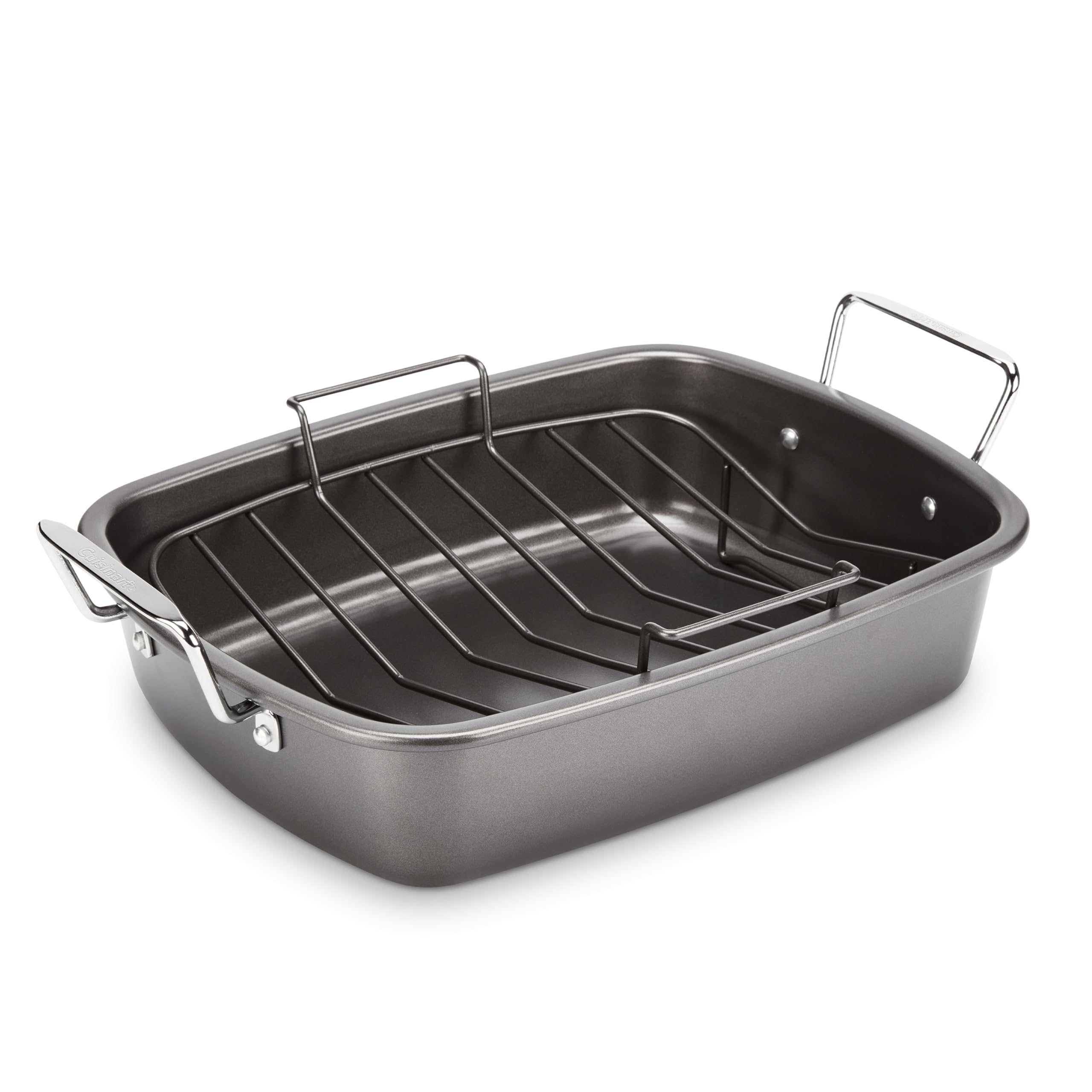 Tostador de acero al carbono Cuisinart con estante en V para horno de 16x12 pulgadas