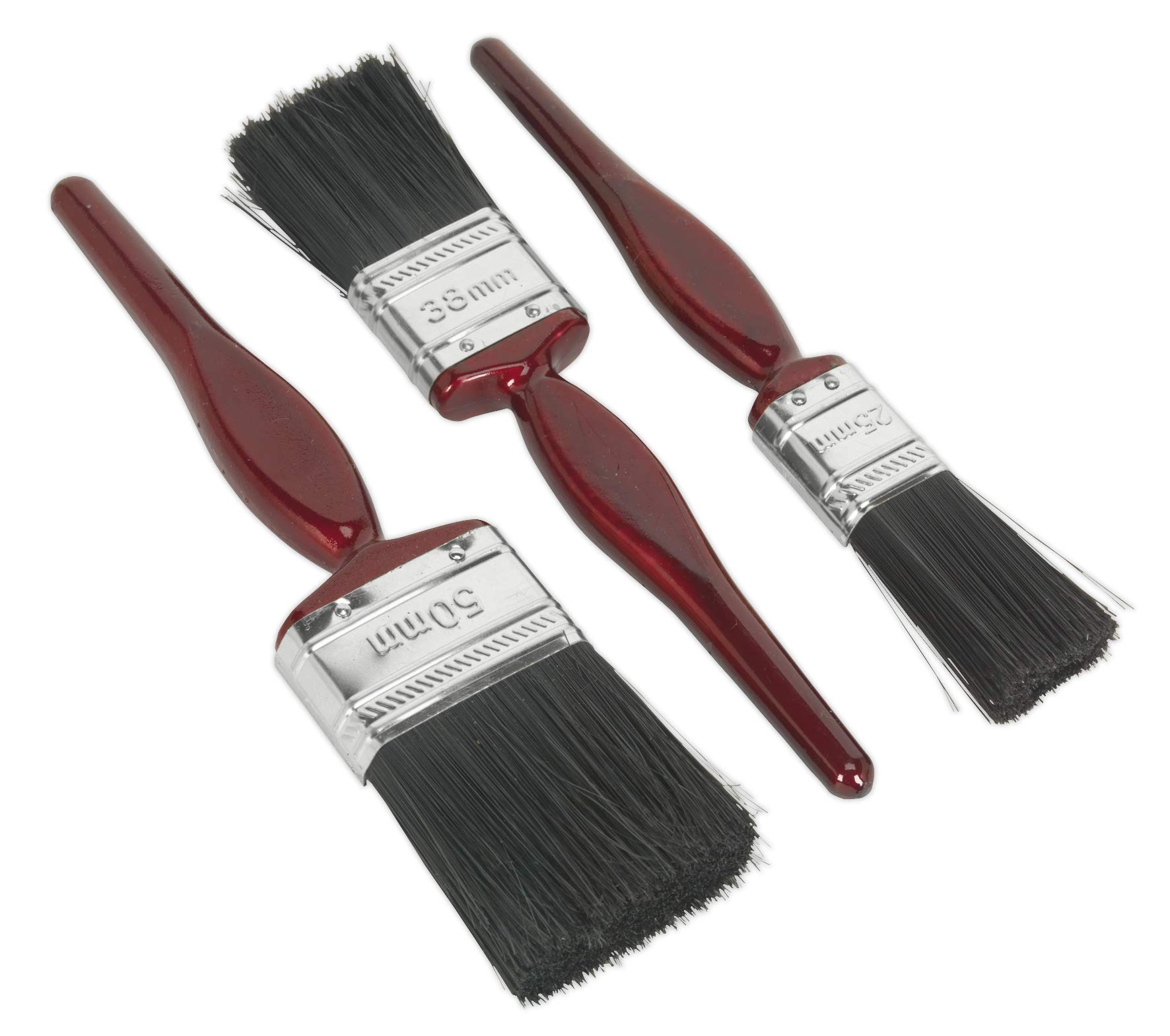 Sealey SPBS3 Pure Bristle Paint Brush Set 3pc
