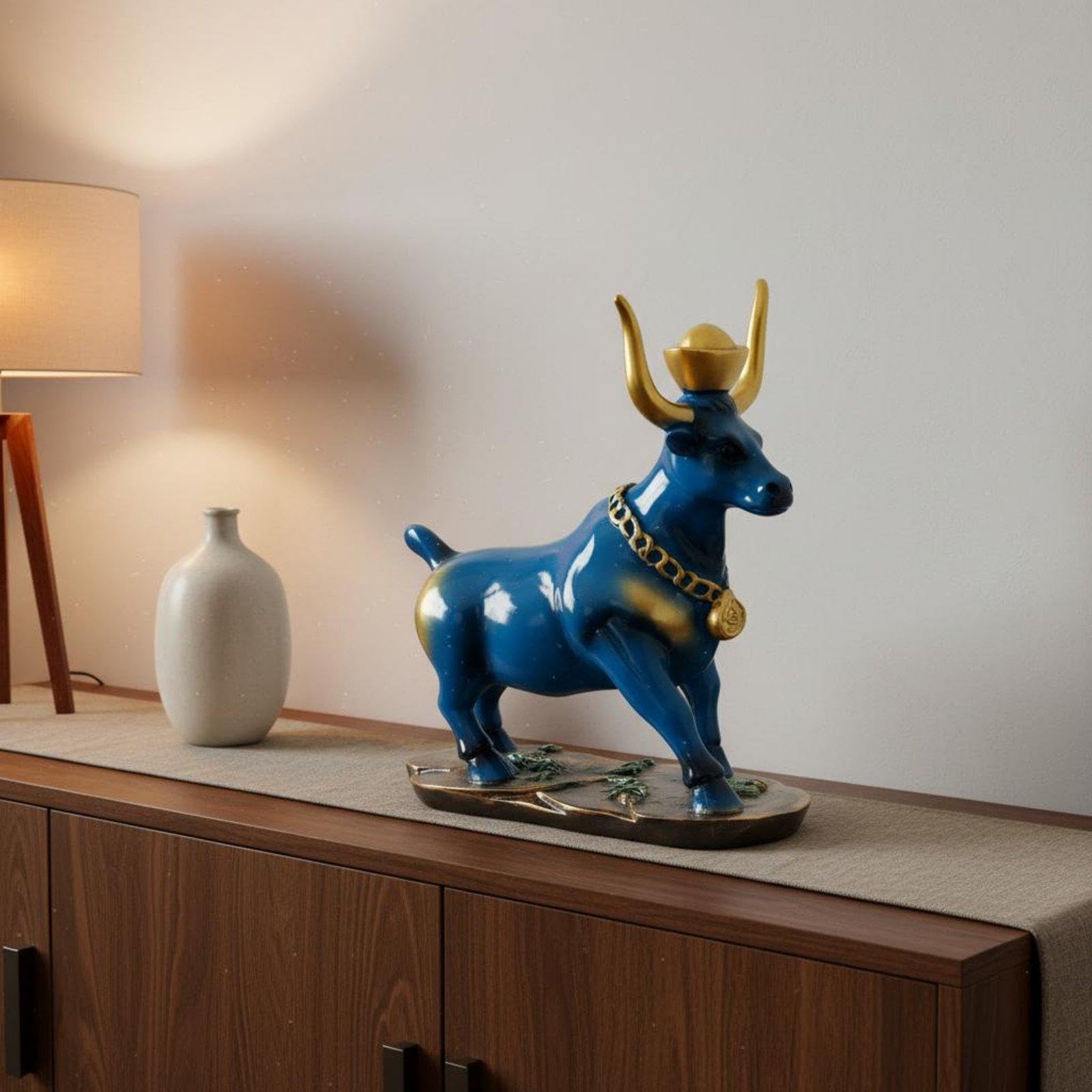URJIX™ 2 Pieces Golden-Horned Ox Decor Wealth Attracting Bull