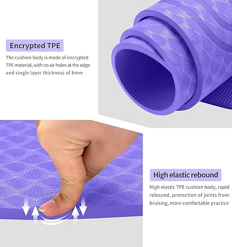 Miniatura 3 de LERYG Tapete de cuerda de saltar de 8201.181 in, tapete de ejercicio duradero, antideslizante, tapete de entrenamiento con cuerda de saltar y bolsa