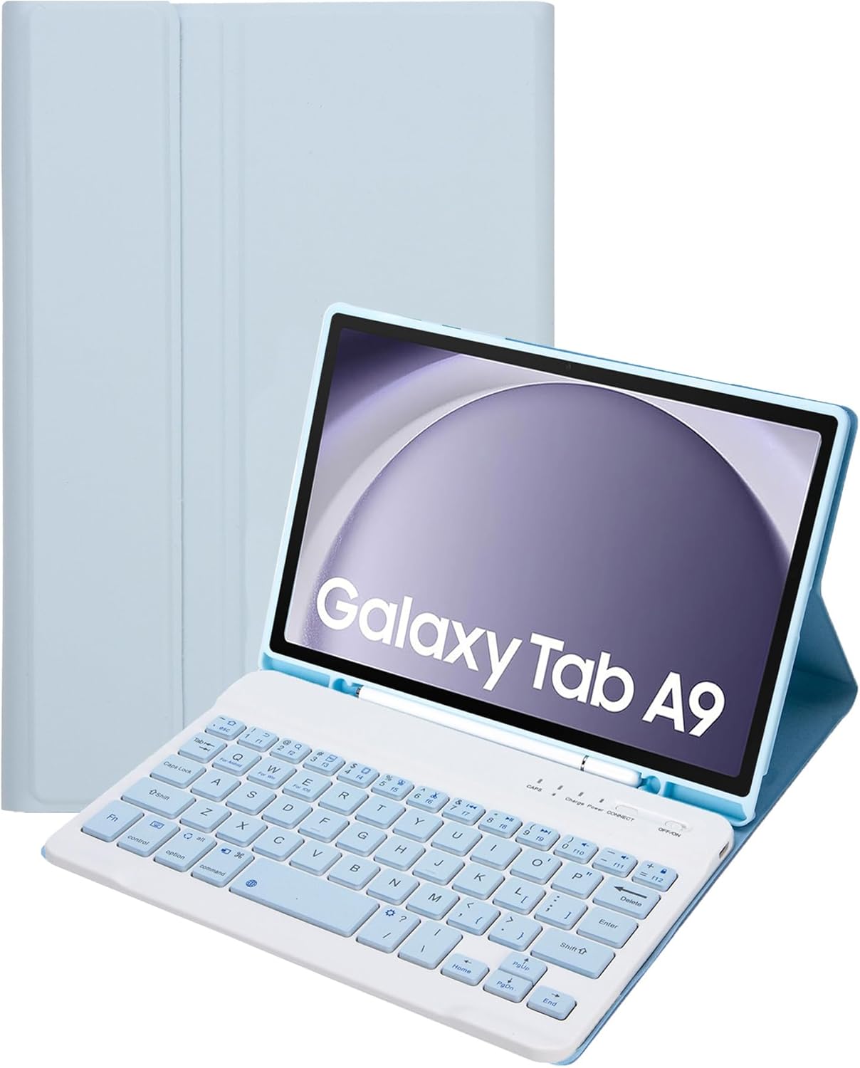 Keyboard Case for Samsung Galaxy Tab A9 8.7 Inch 2023, Detachable Keyboard with Pencil Holder, Protective Cover for Tab A9 8.7" Tablet SM-X110/X115/X117,Blue