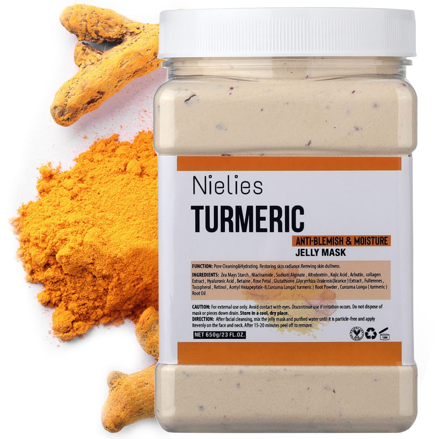 Nielies Jelly Mask for Facials Professional, Vajacial Jelly Mask | For Instant Hydration, Vegan Peel Off Face Mask, For Moisturizing(Turemic)