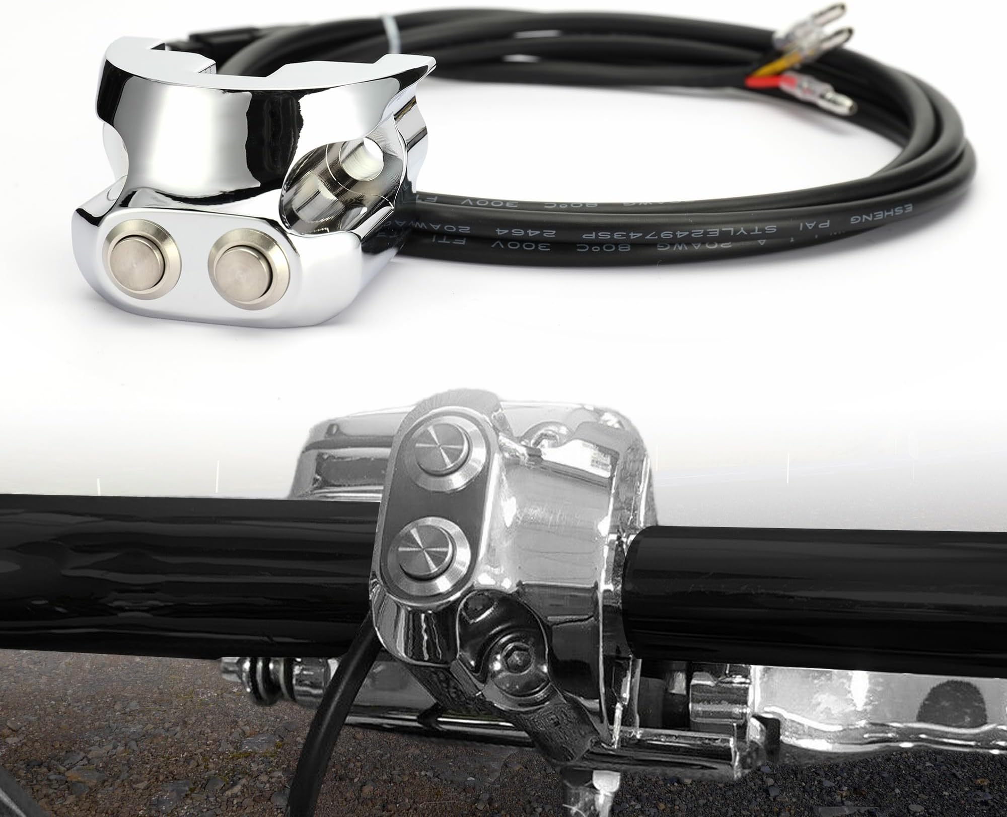 TIGERSGATE Chrome 1" Handlebar Switch Motorcycle Air Ride Suspension Control Kit For Harley Dyna & V-Rod & Sportster with AERO, AERO-A