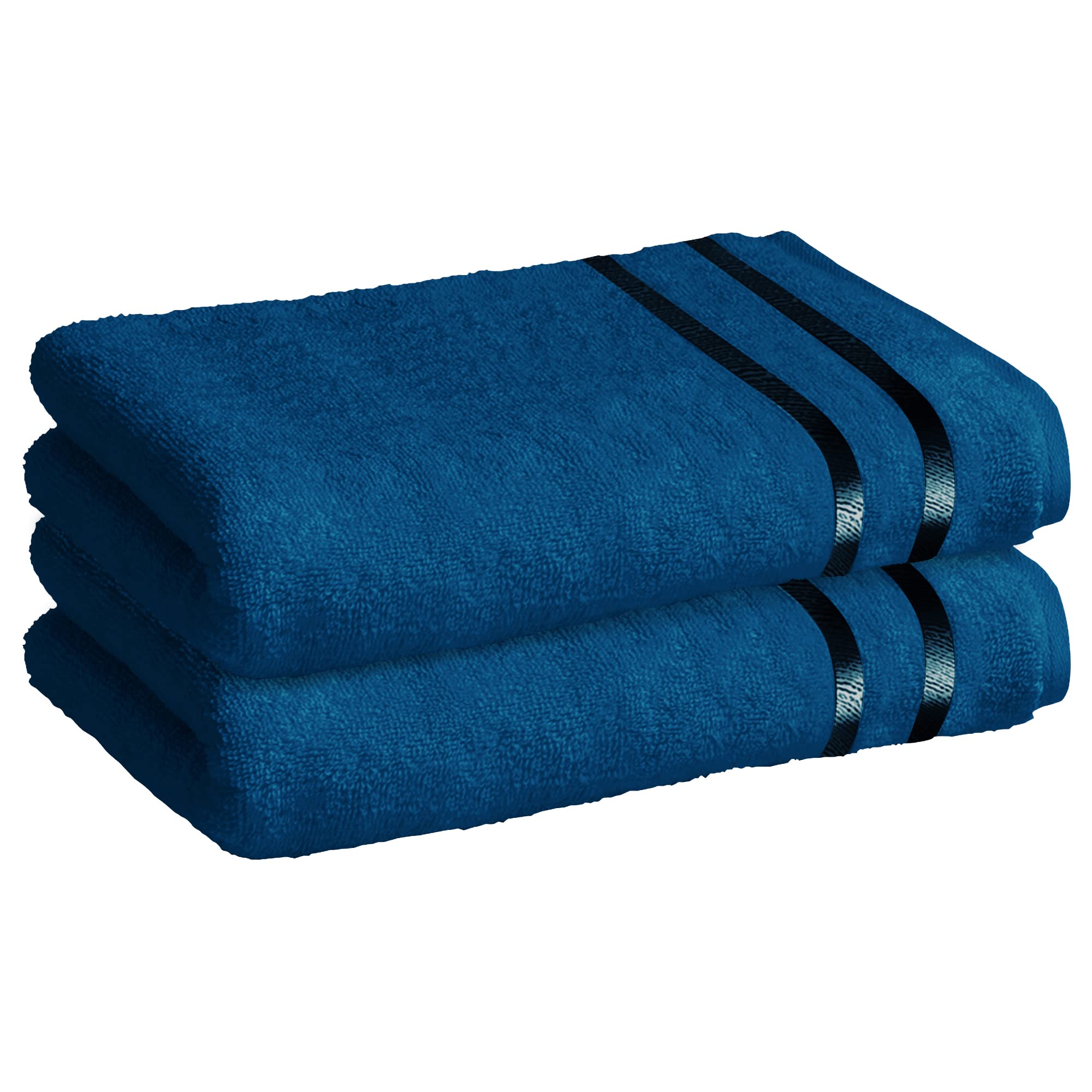 Blue Cotton Bath Towels - Soft & Absorbent -15