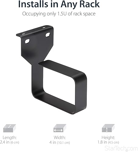 Miniatura 3 de StarTech.com Anillo en D vertical para organización de cables de 2.4 x 3.9 pulgadas, ganchos de anillo en D de metal de 1.5U, organizador de cables