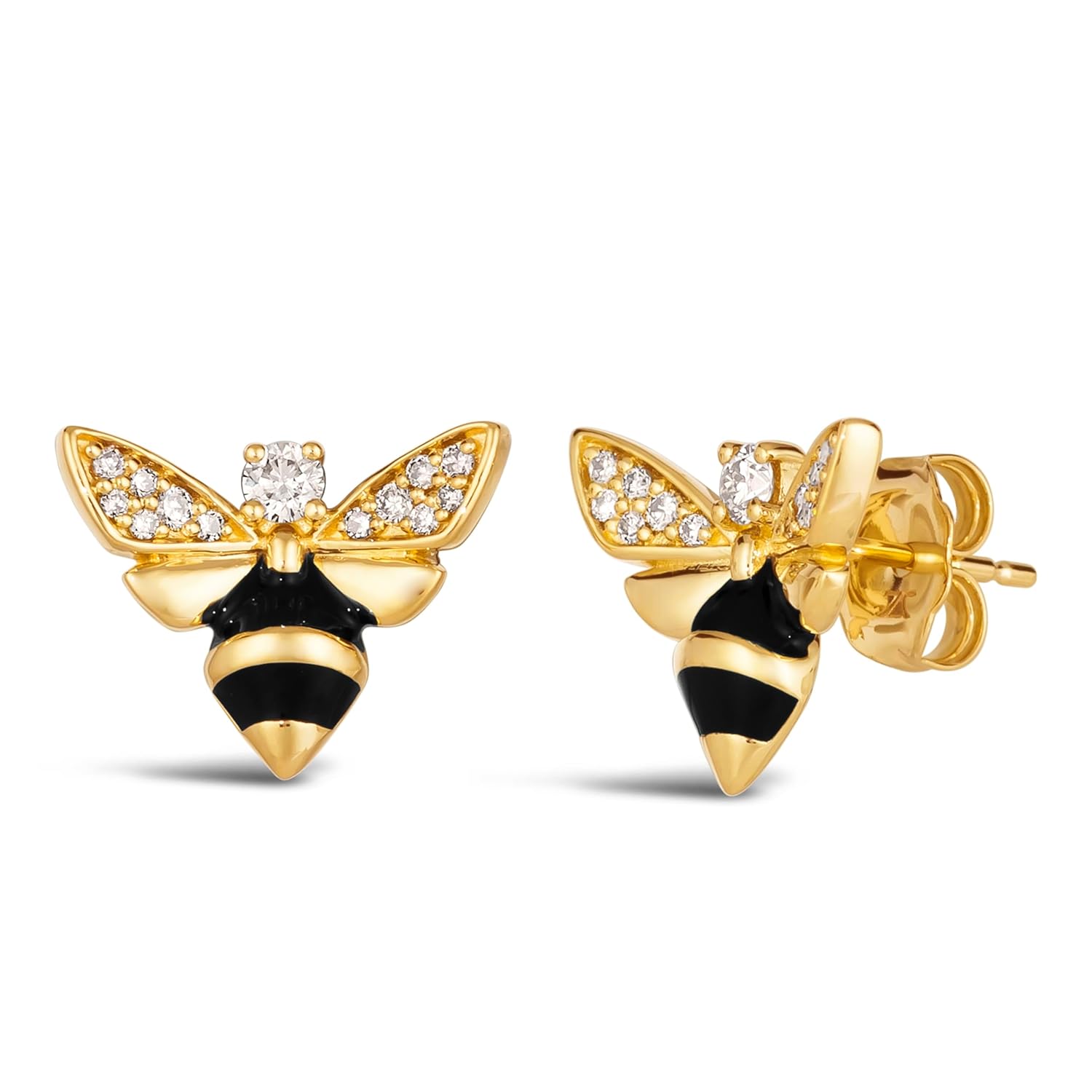 Le Vian 1 4 Carat Diamond Honey Bee Stud Earring for Women 14k Yellow Gold Earrings for Her