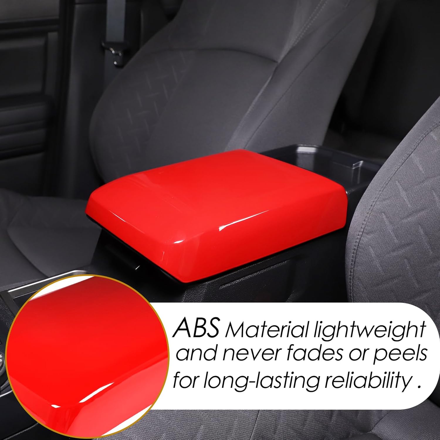 Center Console Arm Rest Cover Compatible with Toyota Tacoma 2024 2025 2026 Console Lid Cover Pad Protector Interior Accessories (Red)