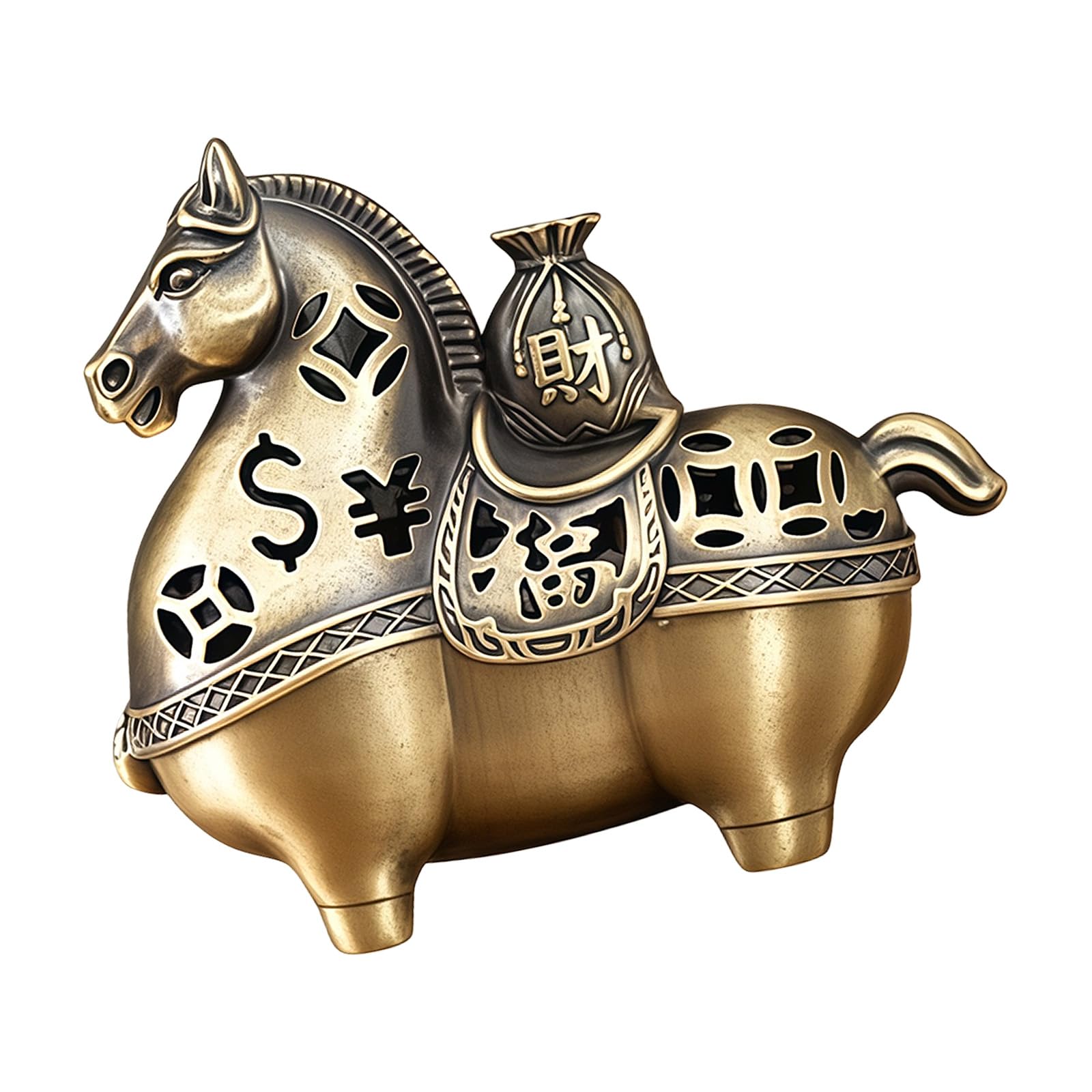 Zxfdsfdbnm Gallop Toward Prosperity Metal Horse Incenses Burners Holder 2 in 1 Stick & Coil Incenses Tray Fengshuis Home Decors Horse Art Holder