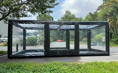 Portable Inflatable Car Cover Shield Garage Tent Airtight Ultimate Outdoor/Indoor Car Bubble Vehicle Shelter for Car Parking Painting Washing and Storage (Black, 19Ft L x9.2Ft W x6.6Ft H)