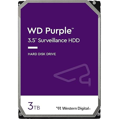 Western Digital 3TB WD Purple Surveillance Internal Hard Drive HDD - SATA 6 Gb/s, 64 MB Cache, 3.5" - WD30PURZ