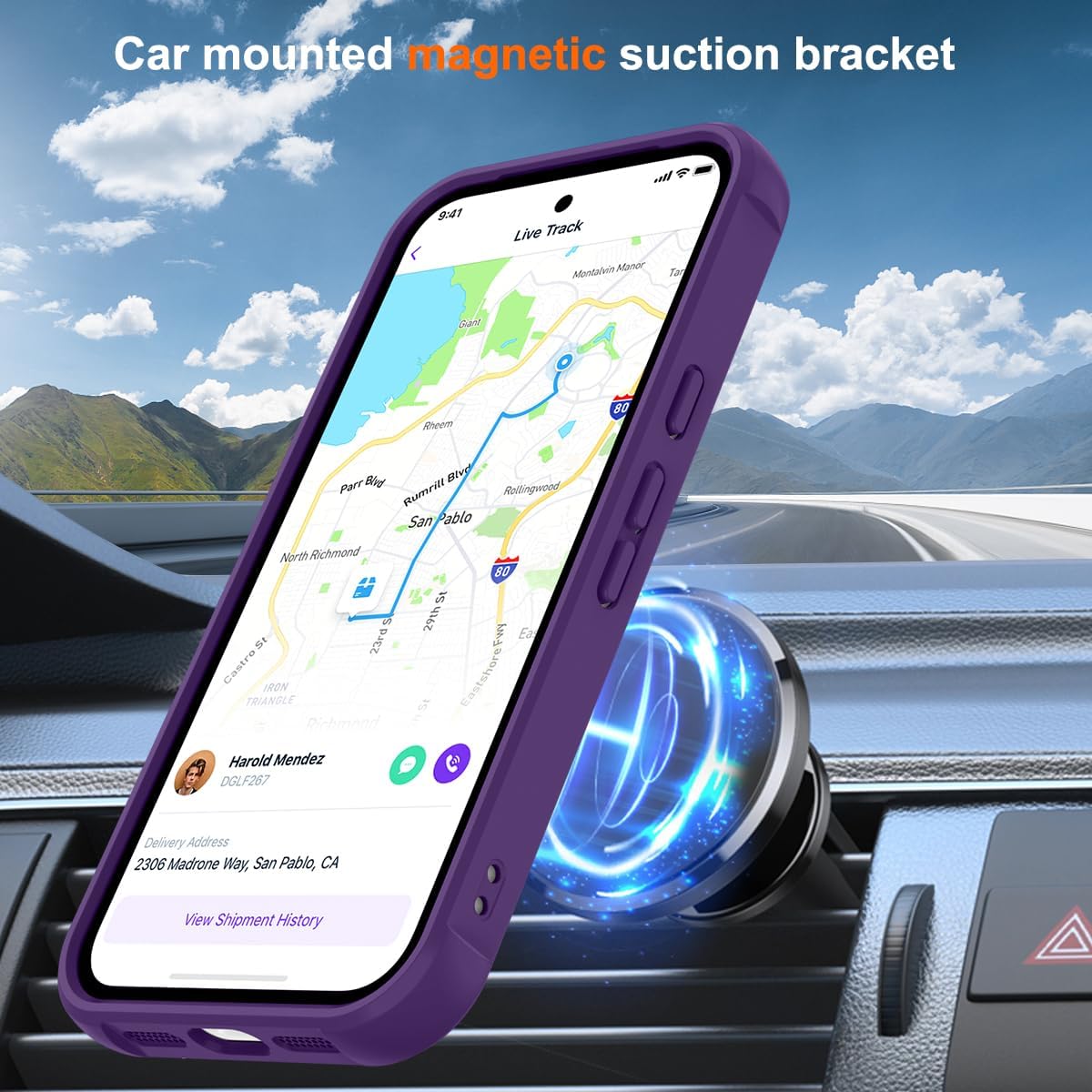 CHAOFEnG Magnetic Compatible with Google Pixel 10a Case with Stand [Military Grade Drop Tested][Compatible with Magnet] Ring Translucent Slim Hard Back Soft Edge, Purple