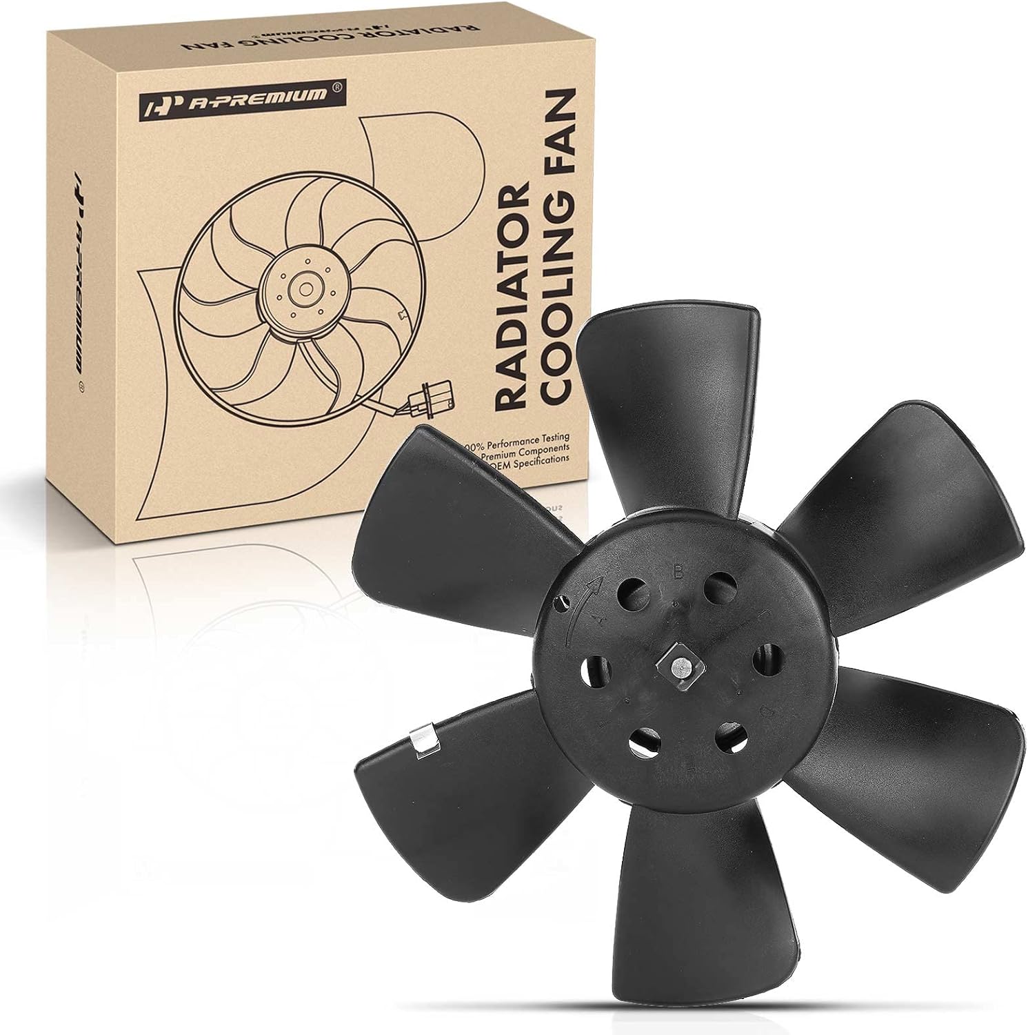 A-Premium Engine Radiator Cooling Fan Assembly Compatible with Select Volkswagen Models - Jetta 1986-1992, Golf 1985-1987, Cabriolet 1985-1993, Fox 1987-1993, Quantum 1985-1986, Scirocco 1987-1988