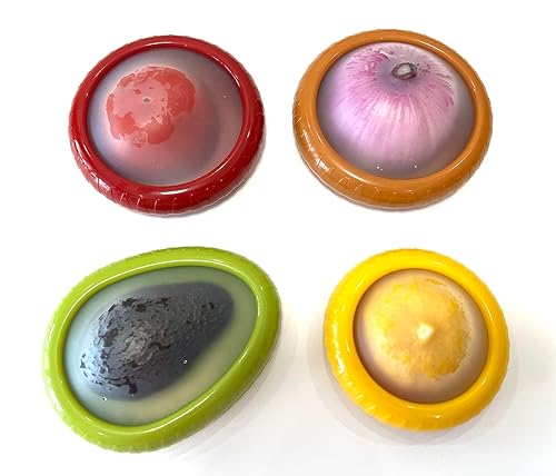 4PC Silicone Fruit and Vegetable Storage Containers Set for Fridge,