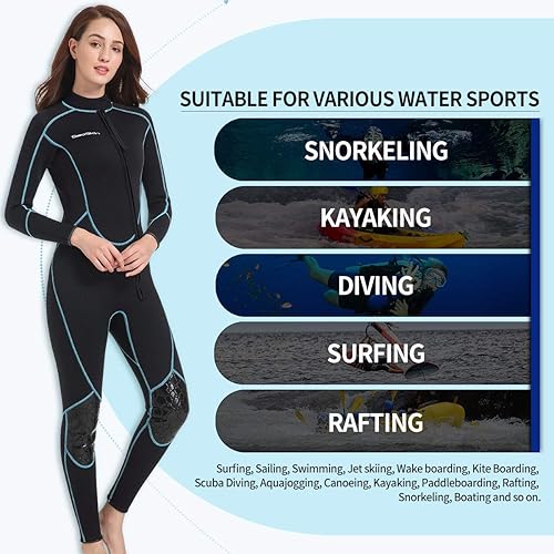 Vista 16 de Traje de neopreno corto de 0.118 in (3 mm) para hombre, de cuerpo entero con cremallera frontal que sirve como traje de buceo, para practicar Traje