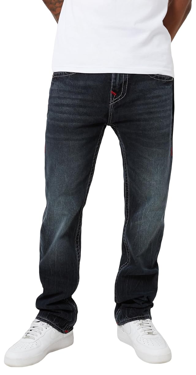 True Religion Mens Ricky Straight Leg Jeans with Back Flap Pockets Mens Jeans