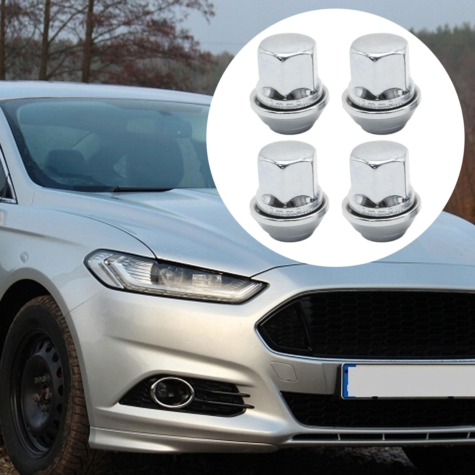 Set di 4 dadi per cerchi in lega, dadi di ricambio per Ford Fiesta Focus C-Max Fusion Mondeo Transit Connect Kuga KA Escort di ricambio per Volvo S40 V50 V40 C30 C70