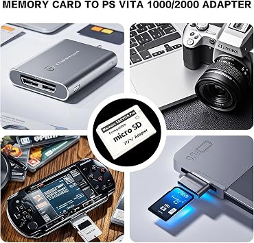 SD2Vita 6.0 Memory Card Adapter for PS Vita 1000/2000 and PSTV, Micro SD to Game Card Adapter, Supports up to 256GB, Compatible with HENkaku Enso Firmware 3.65 and Above