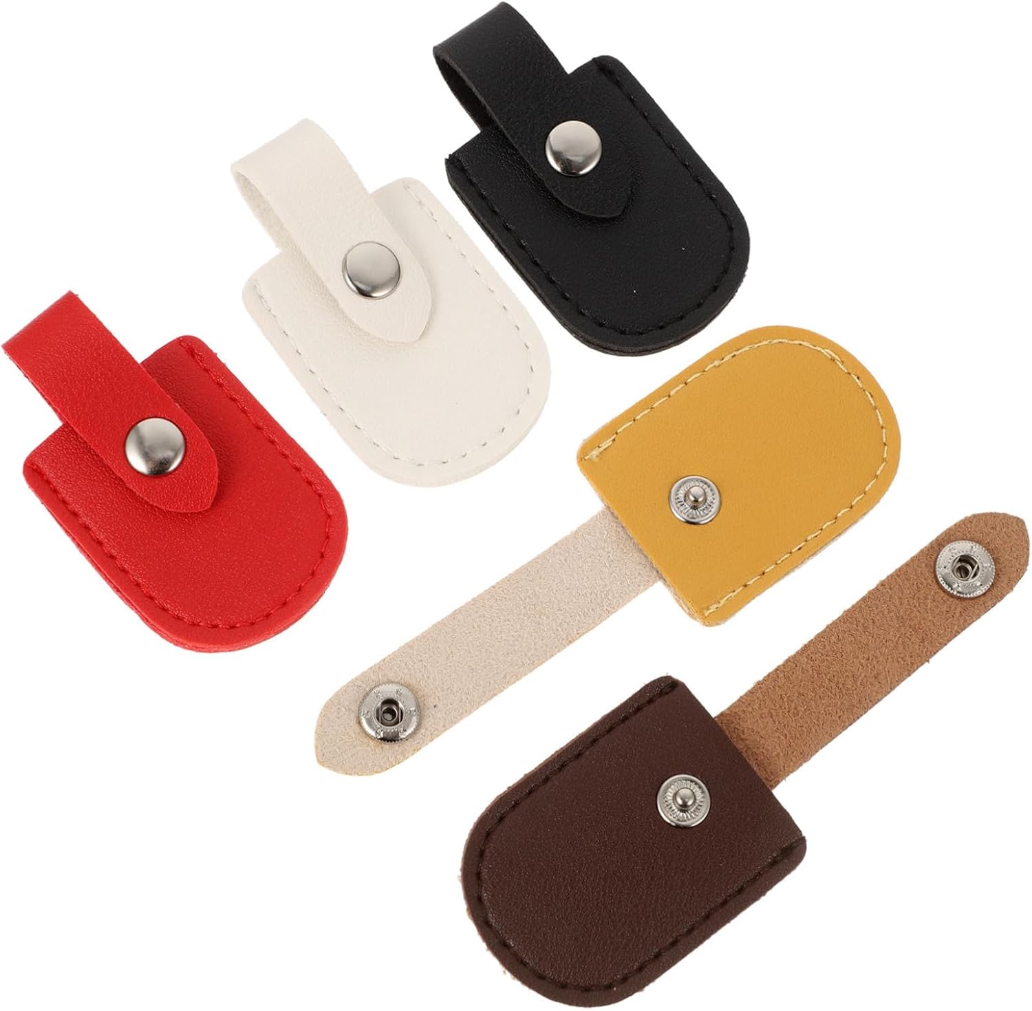 Mikinona 5pcs Cuticle Nipper Leather Case for Men Manicure Nipper Bag Scissor Protector Nail Clippers Cover