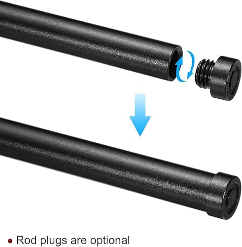 Miniatura 5 de PATIKIL Varilla de 2 pulgadas de 0.591 in, paquete de 2 varillas de cámara con rosca hembra M12 aleación de aluminio para sistema de soporte de riel