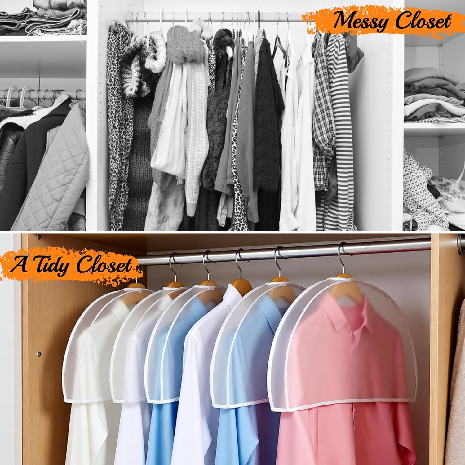 10 Pcs Shoulder Covers for Hanging Clothes with 2" Gusset